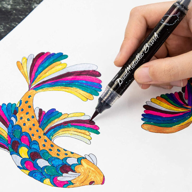 Pentel XGFHDAX Dual Metallic Brush Pen