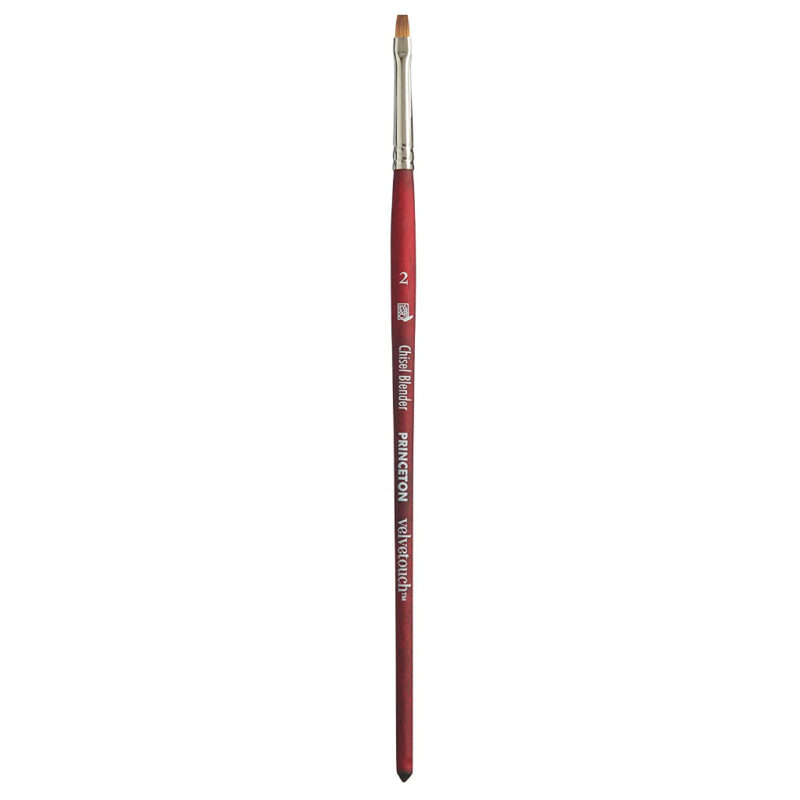 Princeton Velvetouch Short Handle Chisel Blender Paintbrush (No 2)