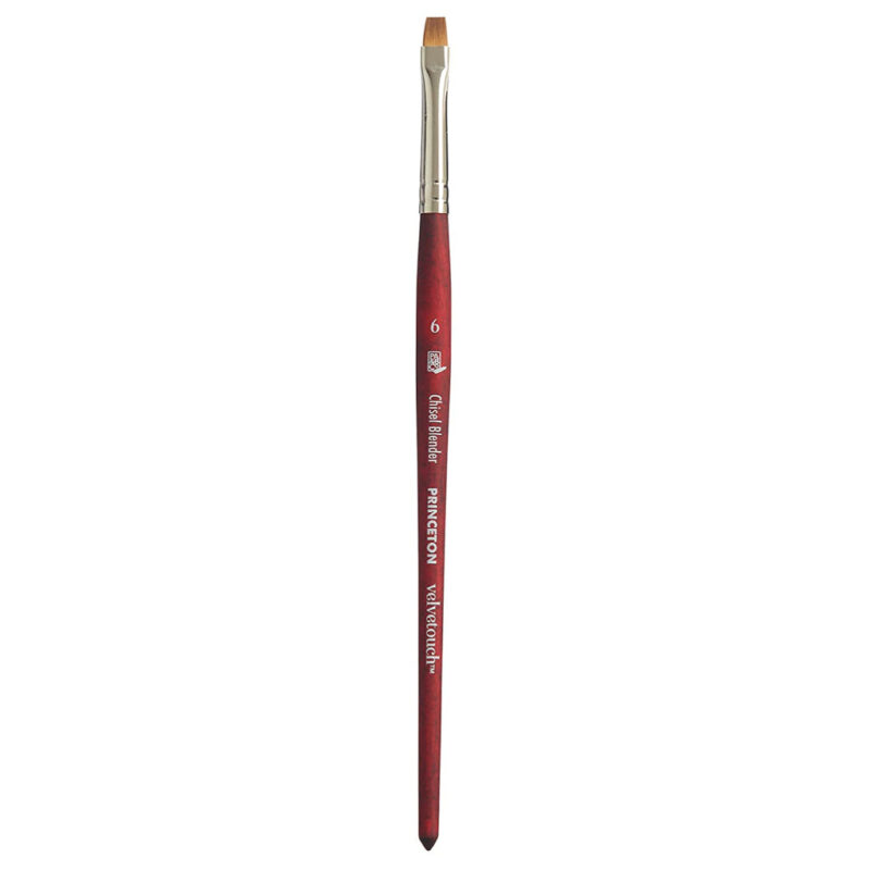 Princeton Velvetouch Short Handle Chisel Blender Paintbrush (No 6)