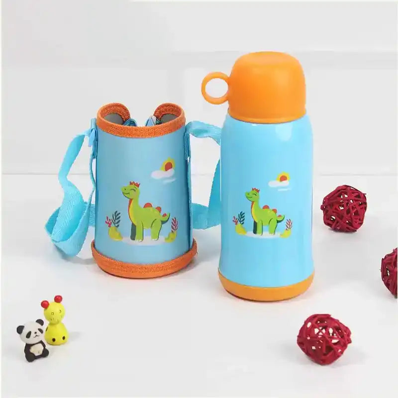 Premium Stainless Steel Vacuum Insulated School Kid Water Bottle, Silicone Sippy & Bag,Leakproof Lid - Image 2