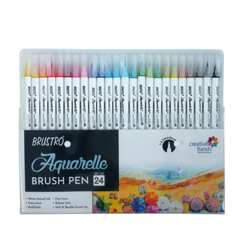 BRUSTRO Aquarelle Brush Pen | Set of 24 | Refillable, Art Markers for Students, Adults, Colouring Pens, Colors, Art Supplies, Paint, Pastel, Doodling, Marker, Drawing, Calligraphy - Image 5