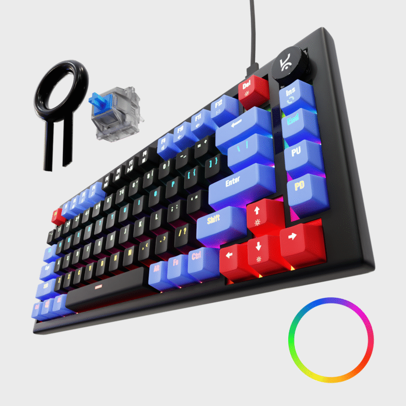 Hive Black - Purple Wired Gaming Keyboard Kreo