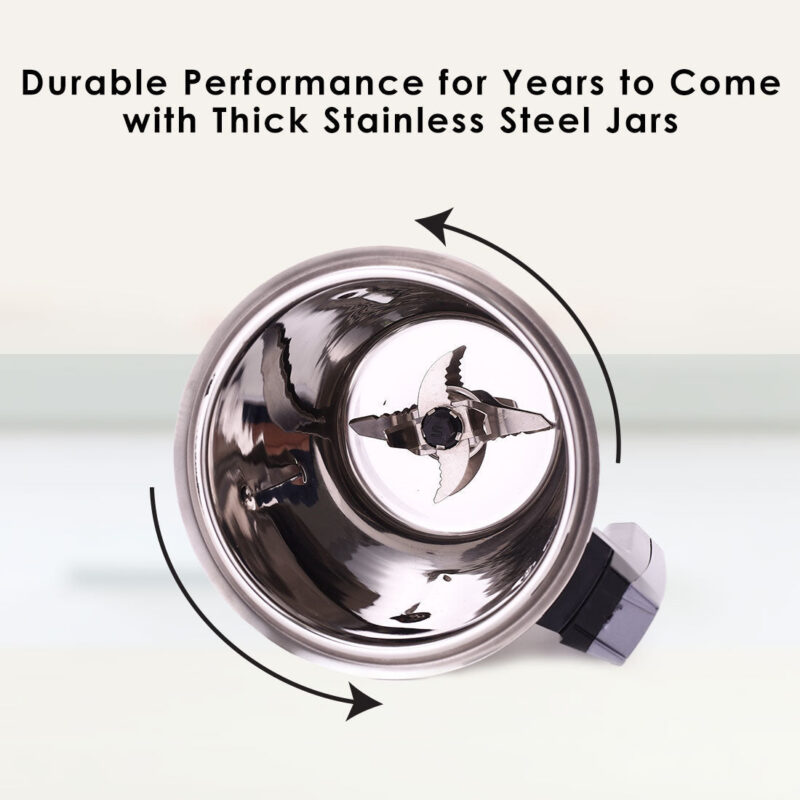 Regalia Mixer Grinder 750W, 230V~50Hz, 3 Stainless Steel Jars, Black, 5 Years Warranty - Image 5