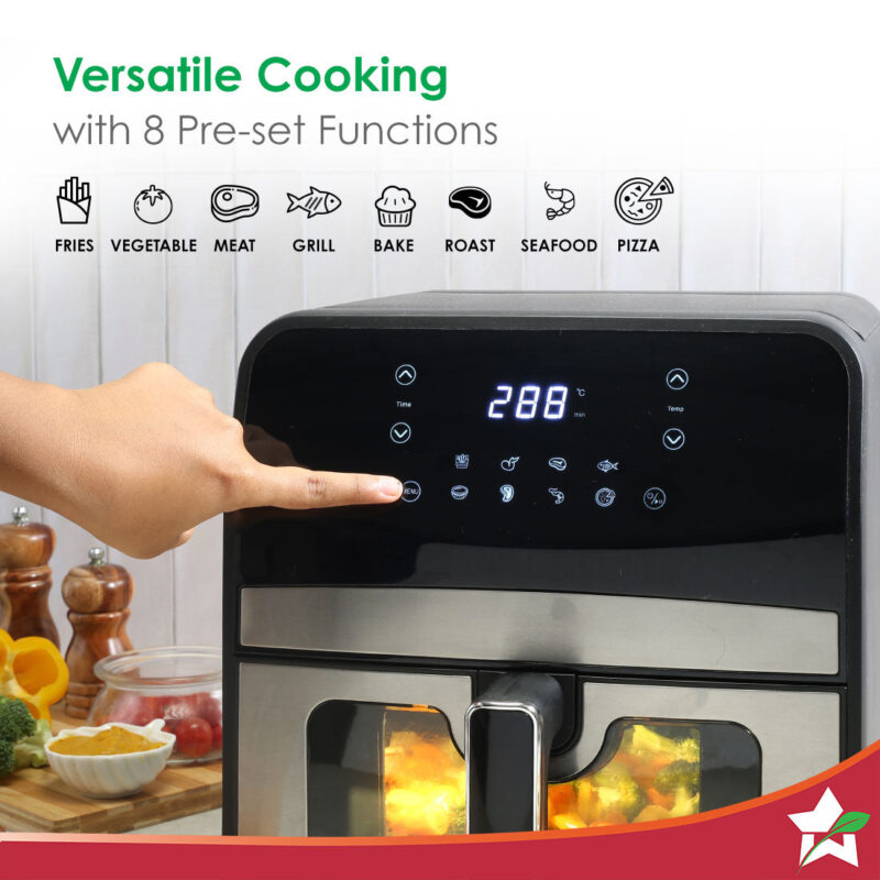 Regenta Digital Air Fryer with Window | 1800W, 6.5L | Rapid Air Technology | Auto Resume & Shut-off | Touch Screen | Fry, Bake, Grill, Roast | 2 Year Warranty - Image 3