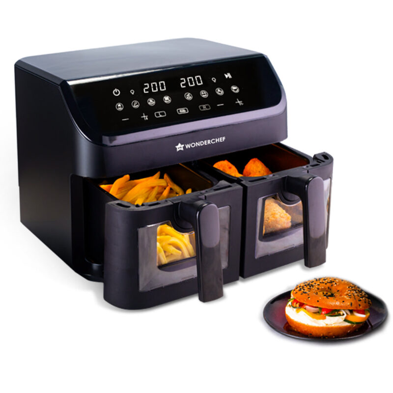 Regenta Digital Air Fryer with Dual Basket | 2000W, 9L | 2 Baskets for Different Types of Cooking | Healthy Food with Minimum Oil | Auto Resume & Shut-off | Touch Screen | 2 Year Warranty - Image 8