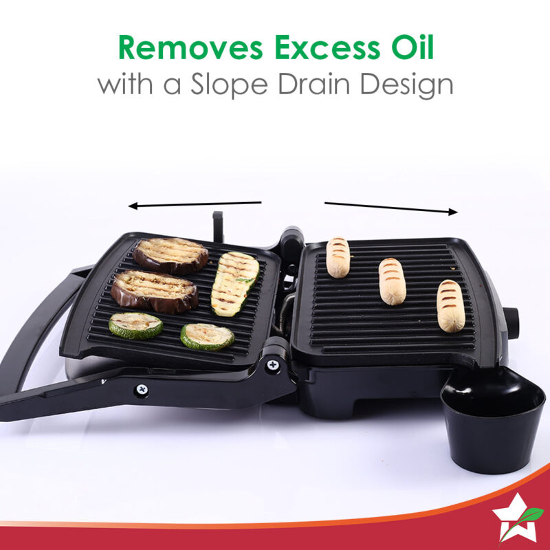 Wonderchef Renewed Sanjeev Kapoor Tandoor | Electric Contact Grill & Sandwich Maker | 3-in-1 Appliance | 1500 Watt | 180 Degree Grilling | Cool Touch Handle | Auto Shut Off | LED Indicator | Black & Silver - Image 3