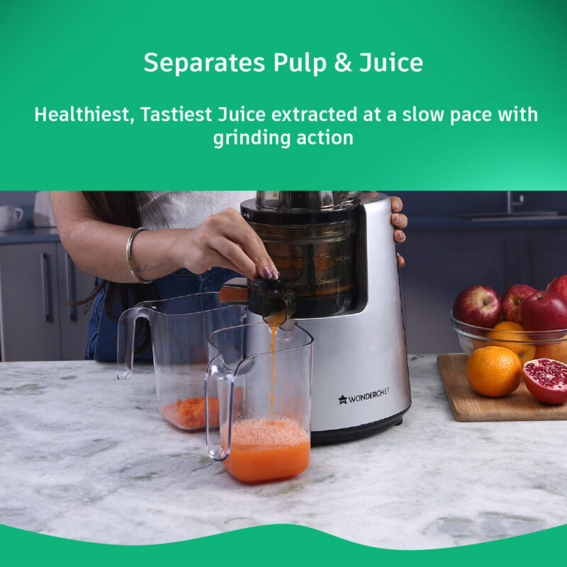 V6 Cold Press Slow Juicer, Full Fruit, High Juice Yield, Powerful AC motor, Slow Squeezing Technology, 200W - Image 4