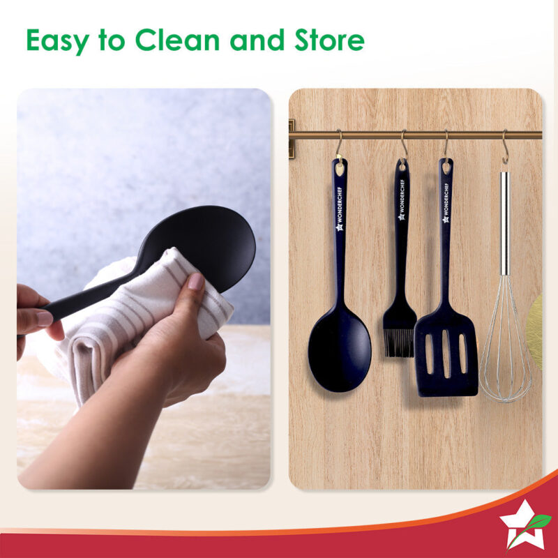 Waterstone Silicon Spoon | Stainless Steel Core | Food Grade Silicone | Ideal Depth | Use for Cooking and Serving Gravies, Dals, etc. | Non-stick, Flexible, Heat Resistant, Stylish Design - Image 5