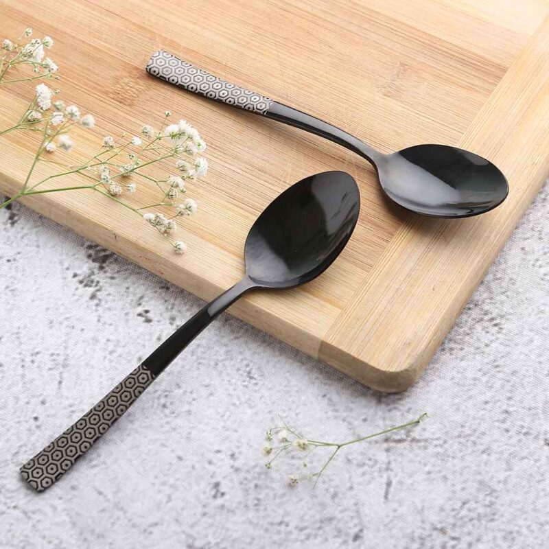 Roma Dinner Spoon - Black - Set of 6pcs - Image 7