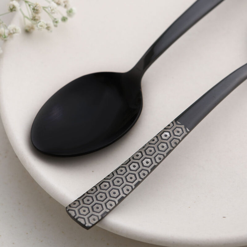 Roma Dinner Spoon - Black - Set of 6pcs - Image 6
