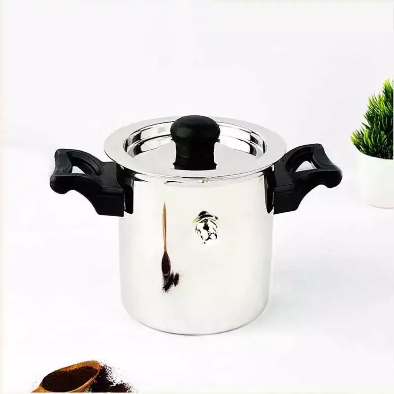 Stainless Steel Milk Cooker/ Boiler/ Pot with Handle+ Lid+ Knob+ Whistle, Premium Quality, 100% Toxin-free, Induction & Gas, 1 Litre - Image 11