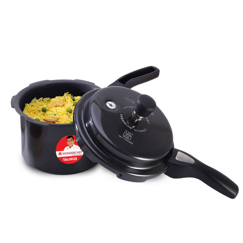 Taurus Hard Anodized 3L Outer Lid Pressure Cooker, SS Lid, Soft Touch Handles for Durability, Induction Friendly, Black, 5 year warranty, ISI Certified - Image 8
