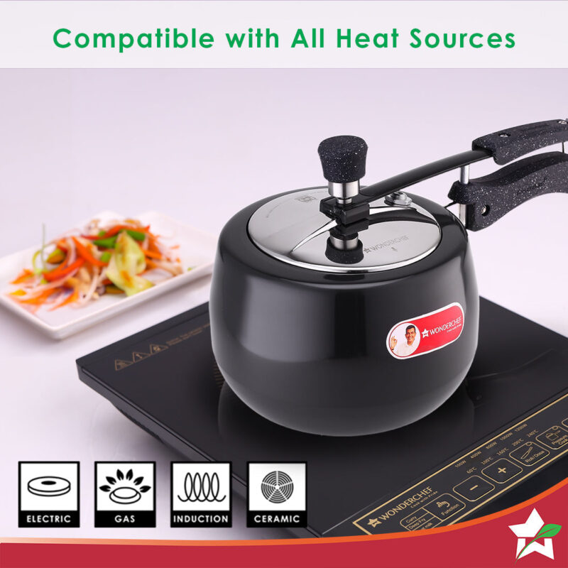Taurus Hard Anodized 3L Inner Lid Pressure Cooker | Soft Touch Handles for Durability Induction Friendly | Black - Image 3