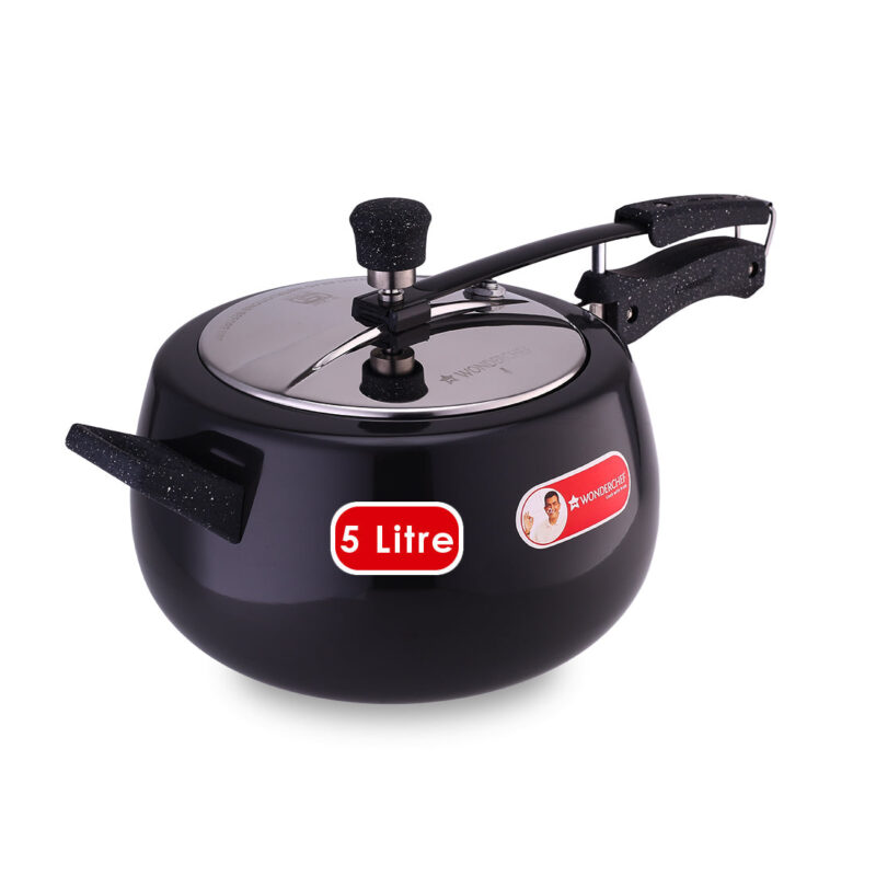 Taurus Hard Anodized 5L Inner Lid Pressure Cooker | Soft Touch Handles for Durability | Induction Friendly | Black - Image 7