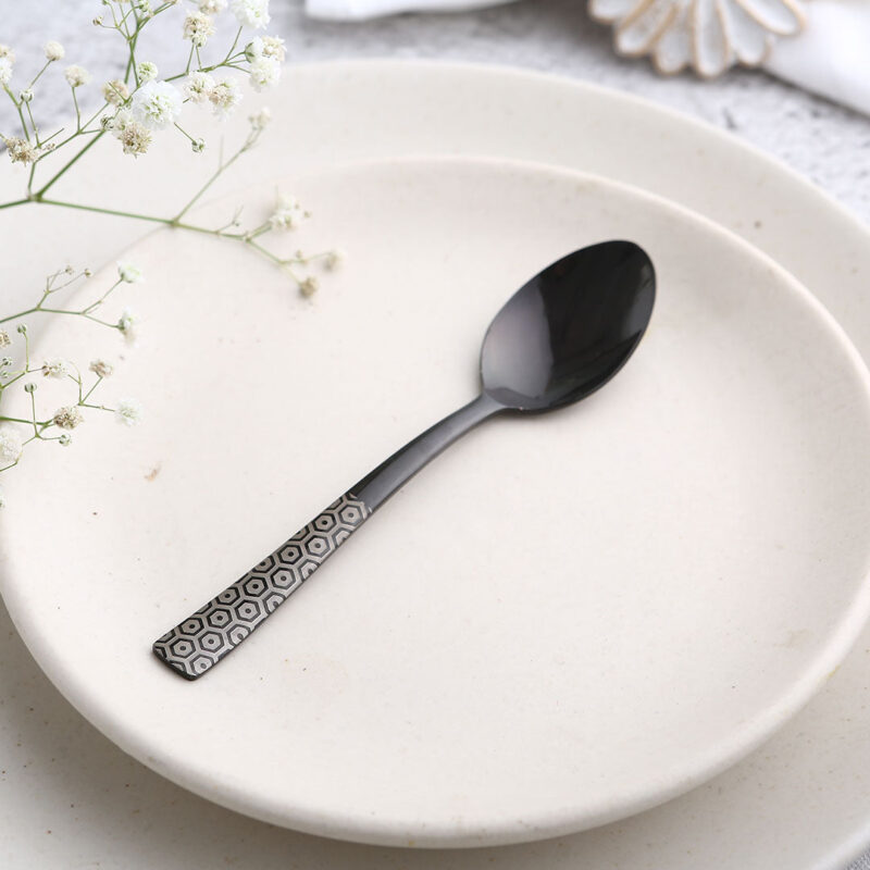 Roma Tea Spoon - Black - Set of 6pcs - Image 3