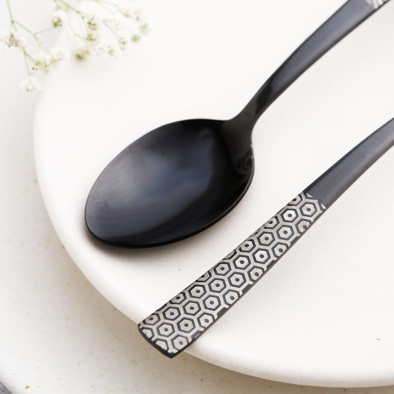 Roma Tea Spoon - Black - Set of 6pcs - Image 6