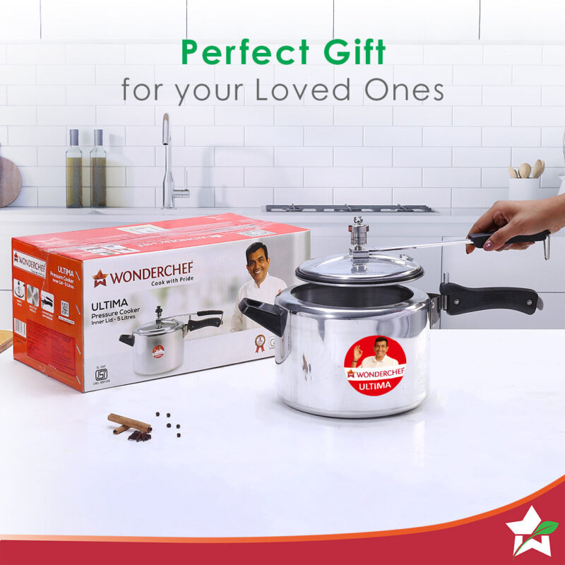 Ultima Induction Base 5L Aluminium Pressure Cooker With inner Lid - Image 6