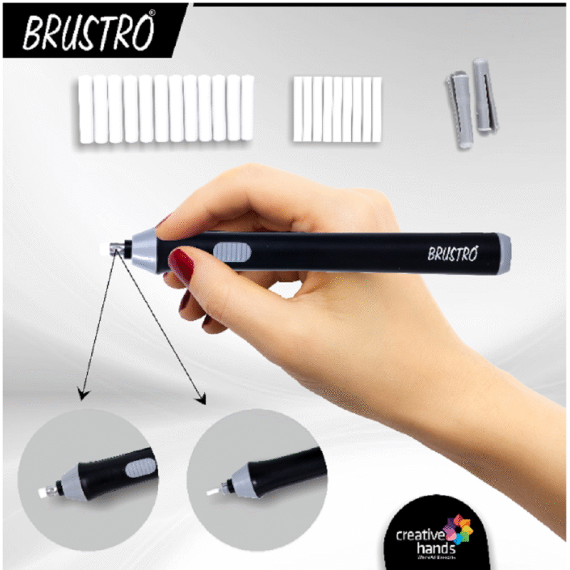 BRUSTRO Automatic Eraser | 2.3mm, 5mm| 22 Refills, 2 Eraser Holders | Ideal for Students and Adults, Drawing, Sketching, Mandala, Portrait | Battery Operated, Electric (Batteries not Included) - Image 2