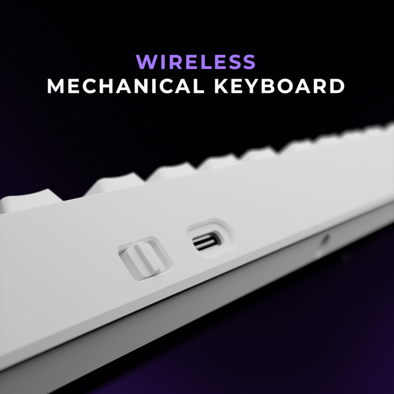 Swarm All White Wireless Gaming Keyboard - Image 9