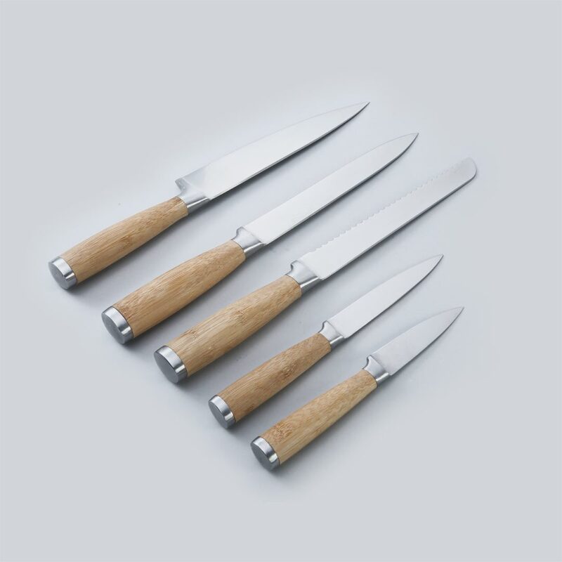 Razor Knife Block Set, Anti-rust Stainless Steel, Straight and Serrated Knives, 20.3 CM - Image 6
