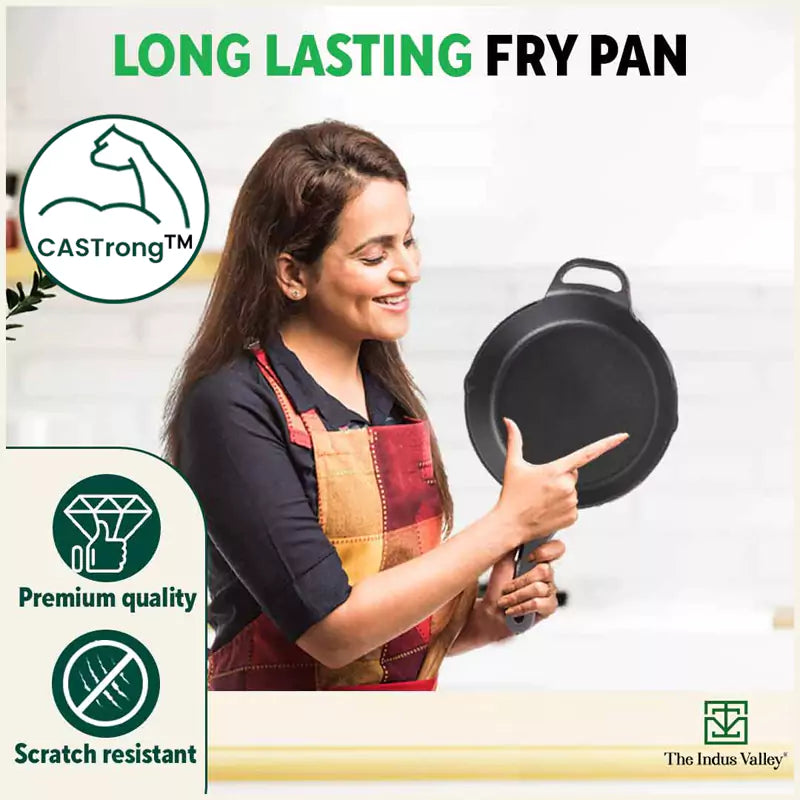 CASTrong Cast Iron Fry Pan/Skillet, Pre-seasoned, Nonstick, 100% Pure, Toxin-free, Induction, 26.2cm, 1.8L, 2.3kg - Image 10
