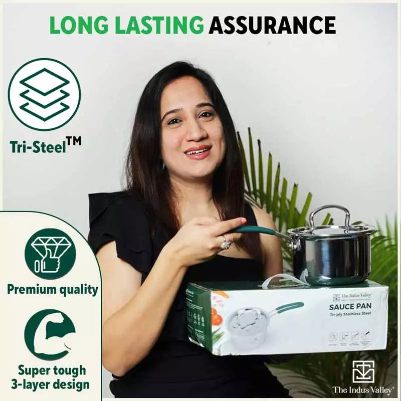 TurboCuk Tri-ply Stainless Steel Tea/Milk Pan/Saucepan+ Steel Lid, Premium Quality, 3 Layer Thick Body, 100% Toxin-free, Non-stick, Induction & Gas, 1.4/2/3L - Image 10