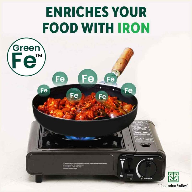 100% Pure Sheet Iron Fry Pan with Wooden Handle, Seasoned, Toxin-free, Induction, 16.5/25.4/30.4 cm - Image 6