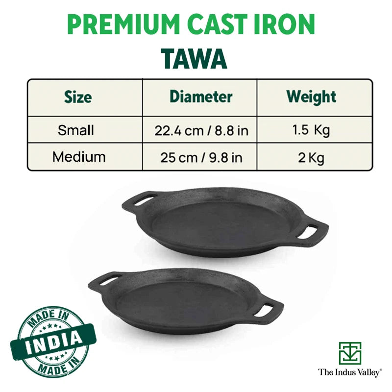 CASTrong Cast Iron Fish Fry Pan, Pre-seasoned, Nonstick, 100% Pure, Toxin-free, Induction, 22.4/25cm, 1.5kg/2kg - Image 4