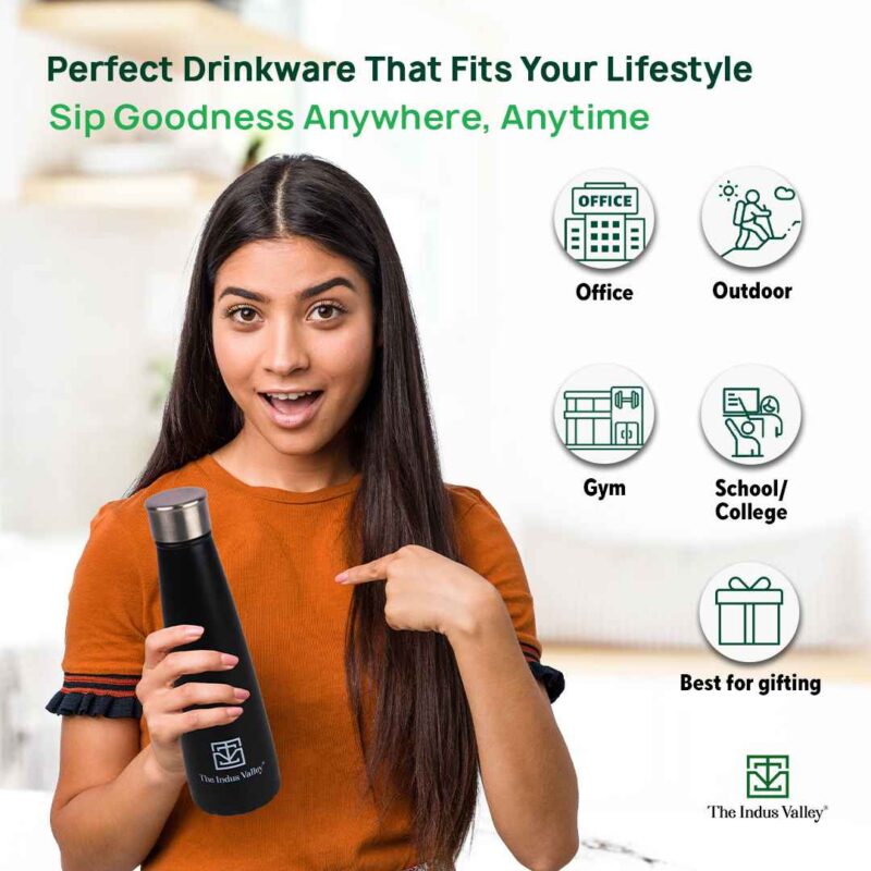 Pro-hydro Vacuum Insulated Stainless Steel Water Bottle Narrow Mouth, Fits All Car Cup Holders,500ml - Image 6