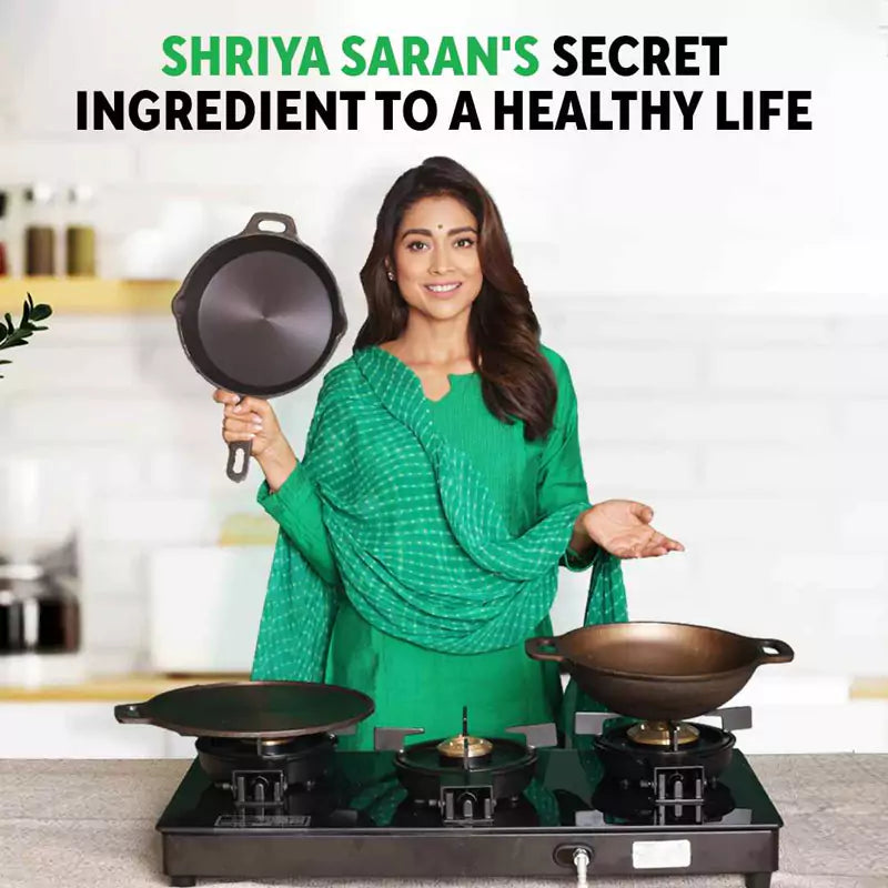 CASTrong Cast Iron Kadai, Pre-seasoned, Nonstick, 100% Pure, Toxin-free, Induction, 21/25cm, 1.7L/3.1L, 1.7kg/3.3kg - Image 2