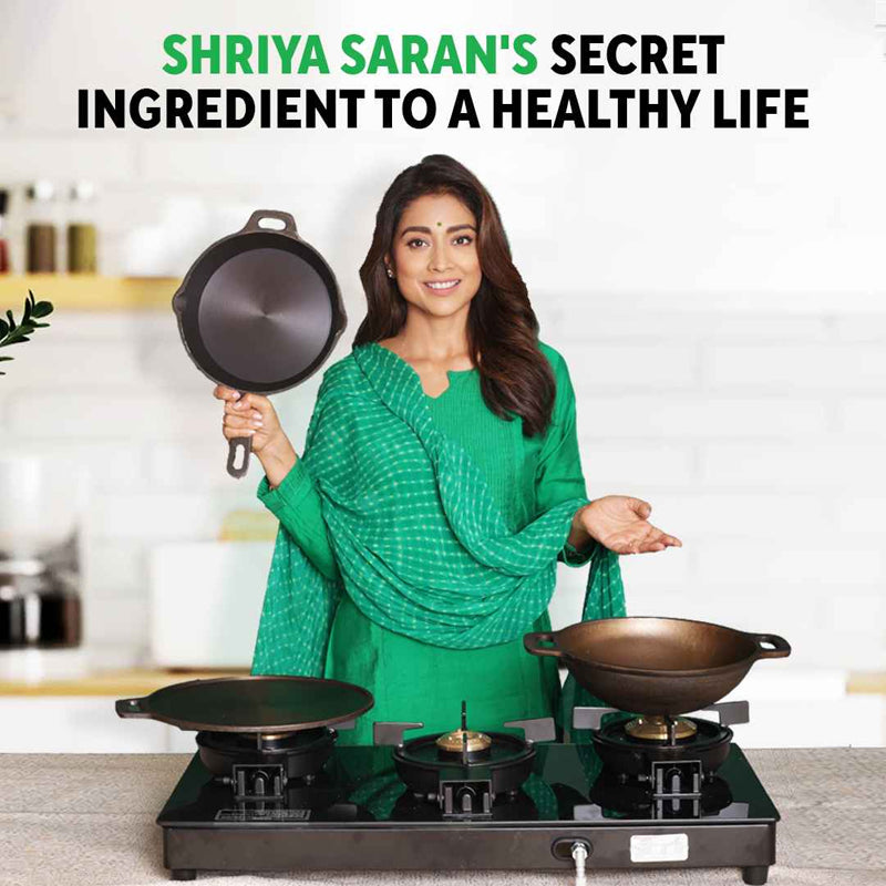 CASTrong Cast Iron Uttapam/ Set Dosa Tawa, 4 Pit,Pre-seasoned, 100% Pure, Toxin-free, Induction, 27.5cm - Image 3
