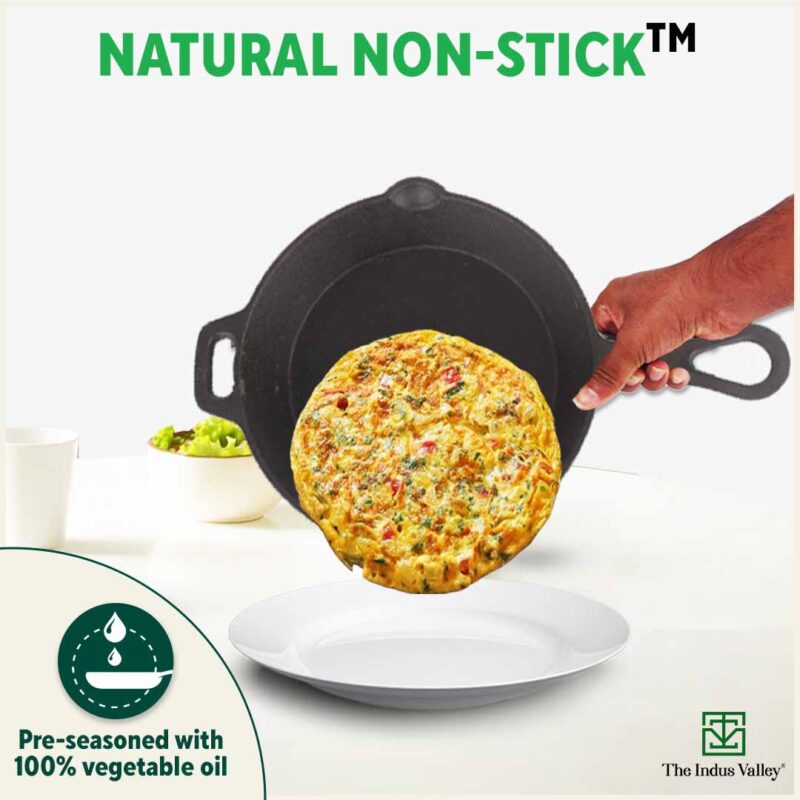 CASTrong Cast Iron Fry Pan/Skillet,Pre-seasoned, Nonstick, 100% Pure, Toxin-free, Induction, 23cm, 1.4L, 2.4kg - Image 8