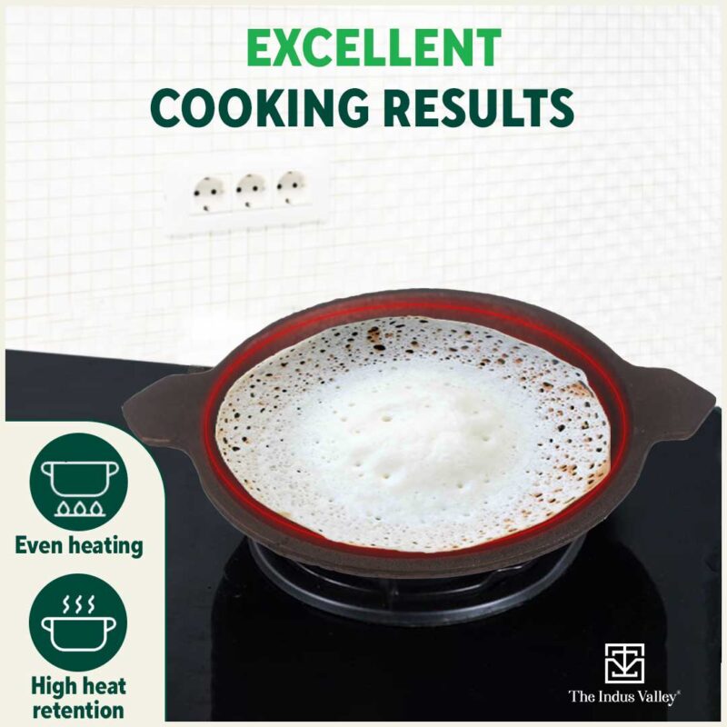 CASTrong Cast Iron Appam Pan/Appachetty, Pre-seasoned, Nonstick, 100% Pure, Toxin-free, Induction, 22cm - Image 8