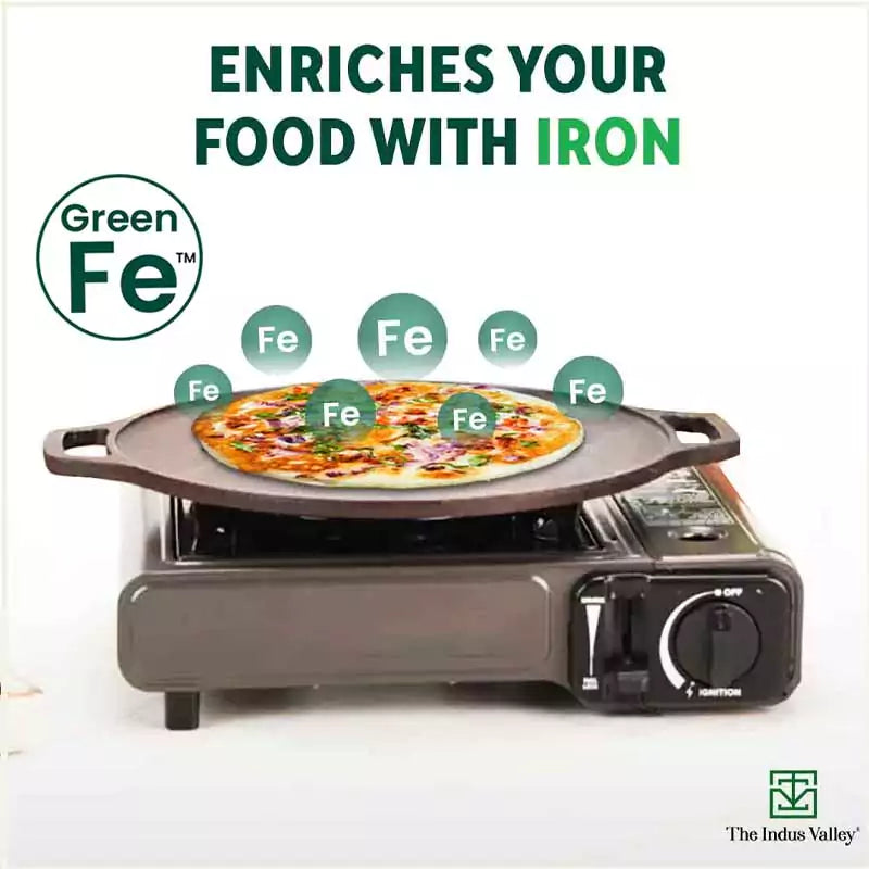 CASTrong Cast Iron Roti/Dosa Tawa, Pre-seasoned, Nonstick, 100% Pure, Toxin-free, Gas & Induction, Free ₹110 Spatula, 30.2cm, 2.4kg - Image 4
