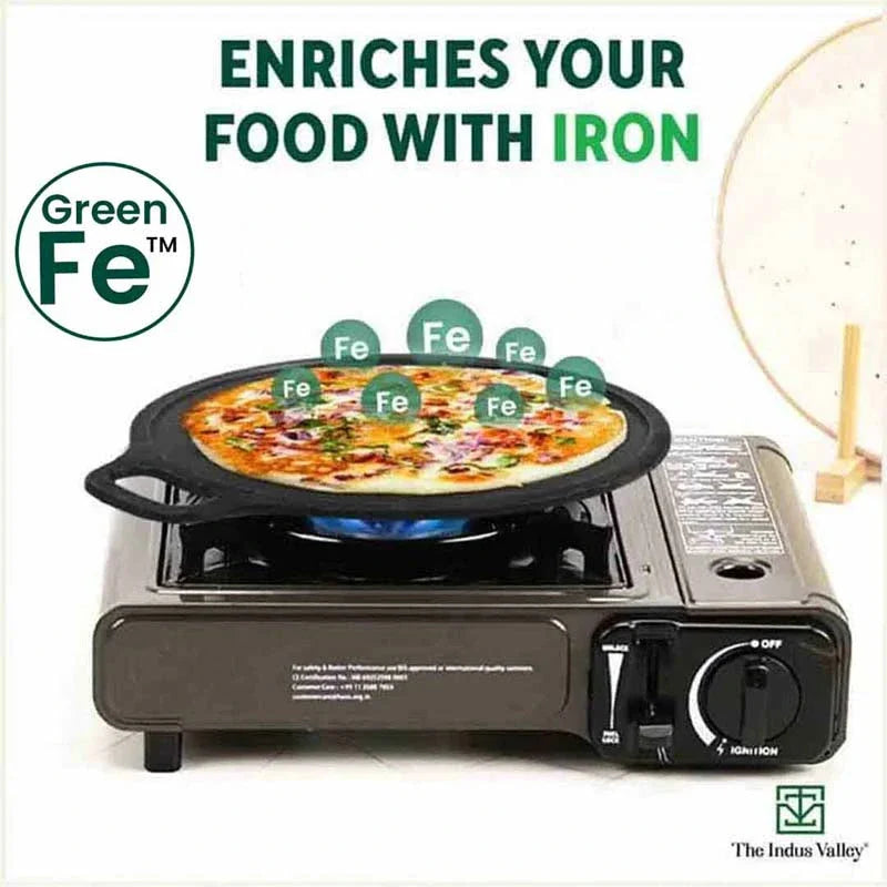 Super Smooth Cast Iron Tawa,Pre-seasoned, Nonstick, 100% Pure, Toxin-free, Free ₹110 Spatula, 27.9cm/30.5cm, 2.15kg/2.3kg - Image 6