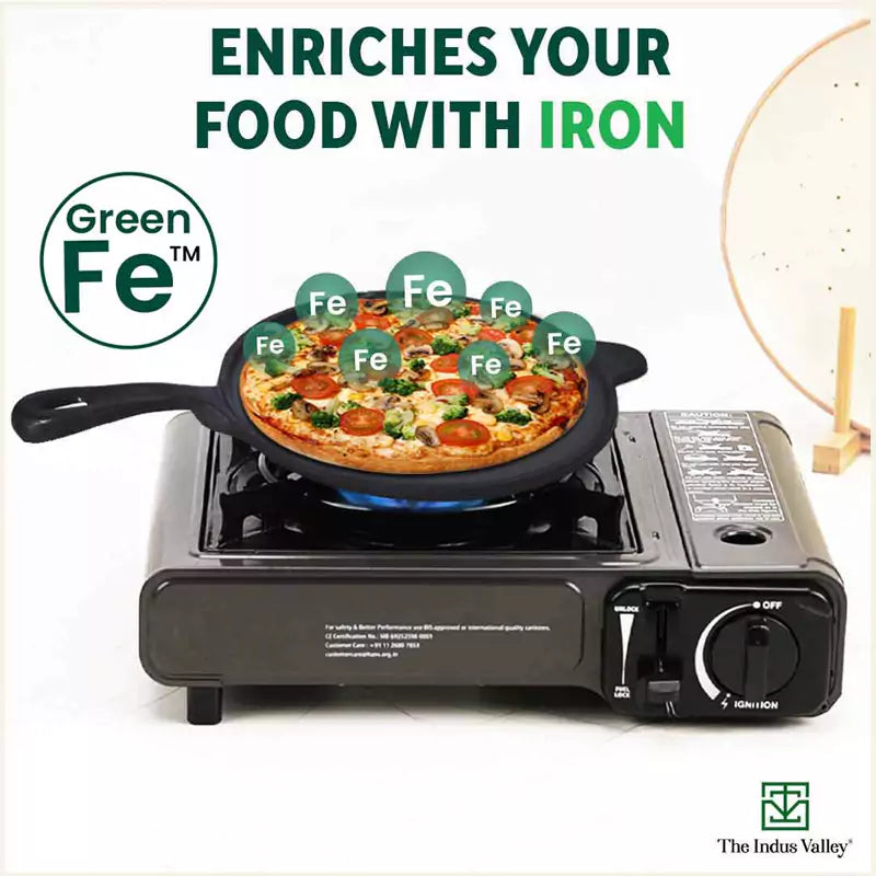 Super Smooth Cast Iron Tawa, Long Handle,Pre-seasoned, Nonstick, 100% Pure, Toxin-free, Induction, Free ₹110 Spatula, 26.3cm, 1.8kg - Image 6