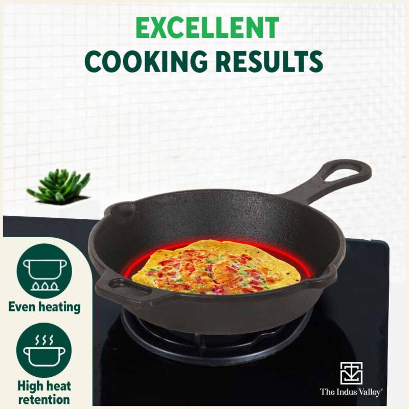 CASTrong Cast Iron Fry Pan/Skillet,Pre-seasoned, Nonstick, 100% Pure, Toxin-free, Induction, 23cm, 1.4L, 2.4kg - Image 7