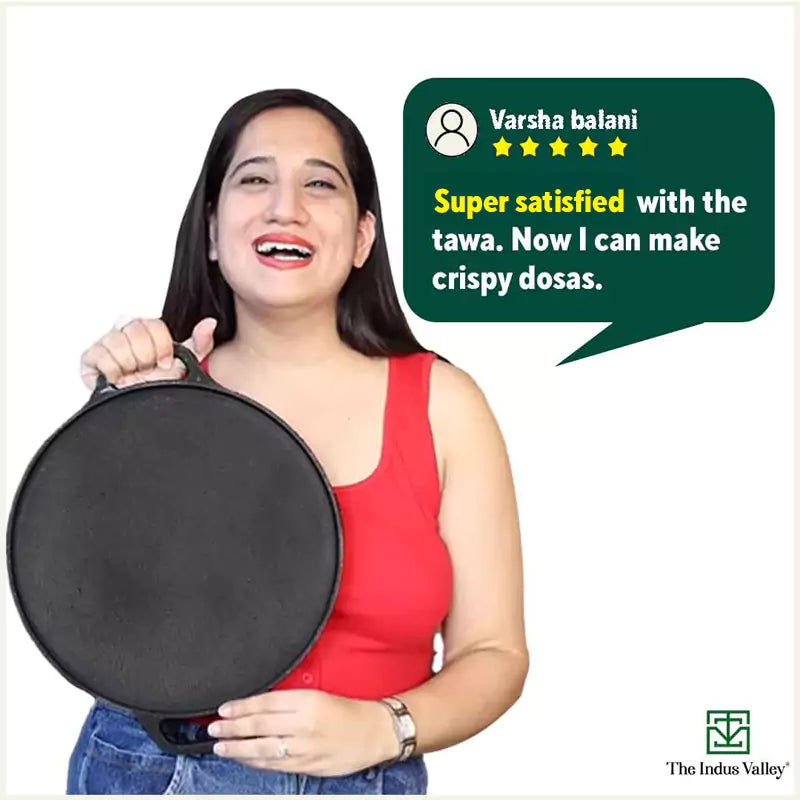 CASTrong Cast Iron Roti/Dosa Tawa, Pre-seasoned, Nonstick, 100% Pure, Toxin-free, Gas & Induction, Free ₹110 Spatula, 30.2cm, 2.4kg - Image 11