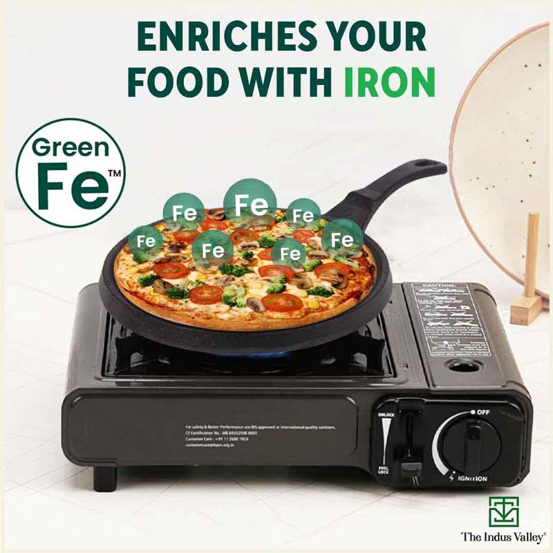 CASTrong Cast Iron Tawa,Pre-seasoned, Nonstick, 100% Pure, Toxin-free, Induction, 25.5cm, 2.2kg - Image 5