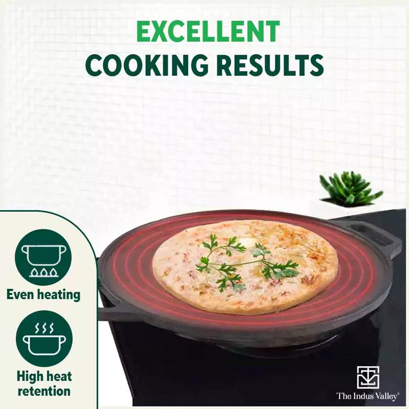 CASTrong Cast Iron Roti/Dosa Tawa, Pre-seasoned, Nonstick, 100% Pure, Toxin-free, Gas & Induction, Free ₹110 Spatula, 30.2cm, 2.4kg - Image 6
