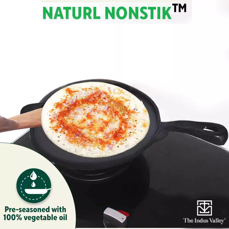 Super Smooth Cast Iron Tawa, Long Handle,Pre-seasoned, Nonstick, 100% Pure, Toxin-free, Induction, Free ₹110 Spatula, 26.3cm, 1.8kg - Image 7