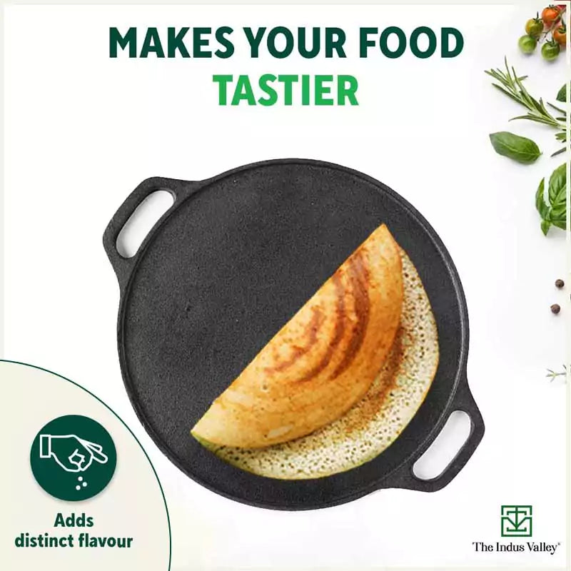 CASTrong Cast Iron Roti/Dosa Tawa, Pre-seasoned, Nonstick, 100% Pure, Toxin-free, Gas & Induction, Free ₹110 Spatula, 30.2cm, 2.4kg - Image 8
