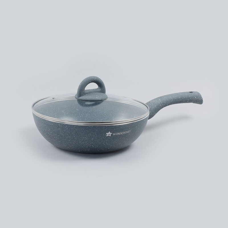 Wonderchef Renewed Granite 26cm Non-Stick Wok (without Lid) | 3.1L | Induction Bottom | Soft-Touch Handles | Virgin Grade Aluminium | 3.5mm Thick | PFOA and Heavy Metals Free - Image 14