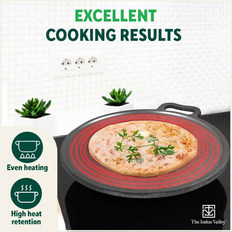 Super Smooth Cast Iron Tawa + Free ₹110 Spatula, Pre-seasoned, Nonstick, 100% Pure, Toxin-free, 30.5cm, 2.3kg - Image 8