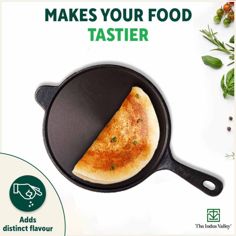 Super Smooth Cast Iron Tawa with Handle,Pre-seasoned, Nonstick, 100% Pure, Toxin-free, Induction, 26.3cm, 1.8kg - Image 8