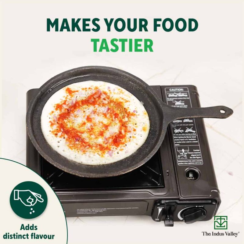CASTrong Cast Iron Tawa with Handle, Pre-seasoned, 100% Pure, Toxin-free, Induction, 25.7cm, 2kg - Image 9