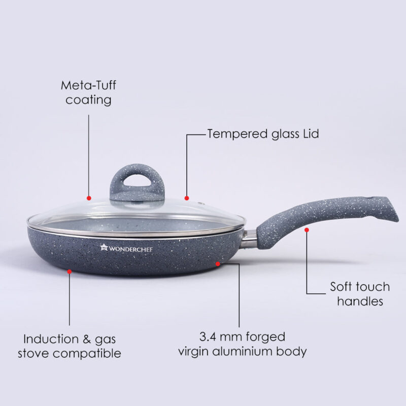 Granite 3 Pc Cookware Set with Lid, Non Stick, 2 Years Warranty - Image 9