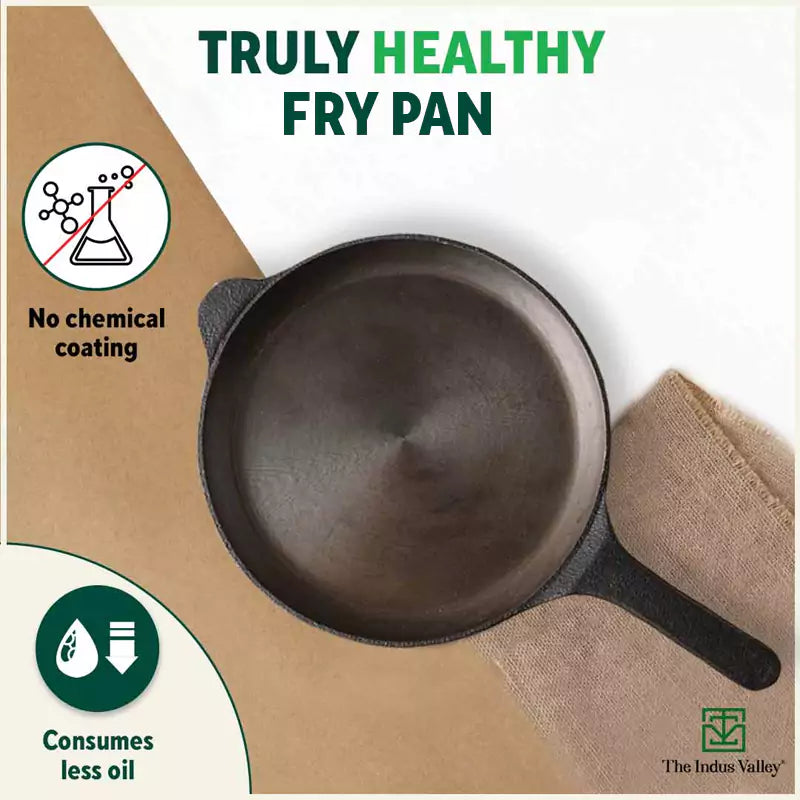 Super Smooth Cast Iron Shallow Fry Pan,Pre-seasoned, Nonstick, 100% Pure, Toxin-free, Induction, 25.4cm, 1.8kg - Image 3