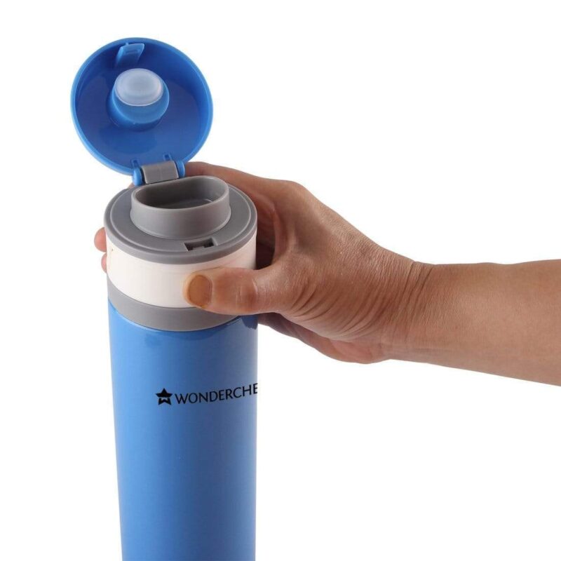 Uni-Bot, 500ml, Double Wall Stainless Steel Vacuum Insulated Hot and Cold Flask, Ultra Light, Spill and Leak Proof, 2 Years Warranty, Blue - Image 4