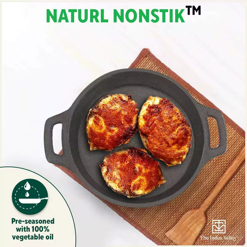 CASTrong Cast Iron Fish Fry Pan, Pre-seasoned, Nonstick, 100% Pure, Toxin-free, Induction, 22.4/25cm, 1.5kg/2kg - Image 8
